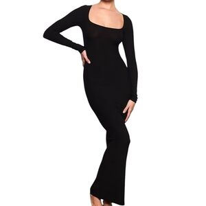 SKIMS Soft Lounge Ribbed Long Sleeve Long Dress